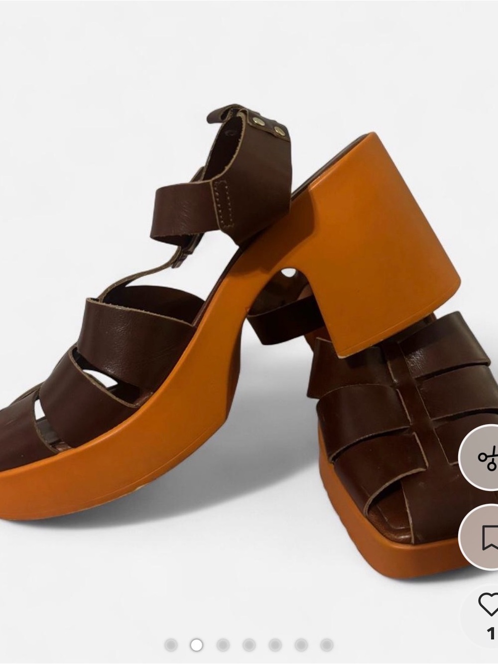 Free People Chunky Platform Sandals in Brown and Orange